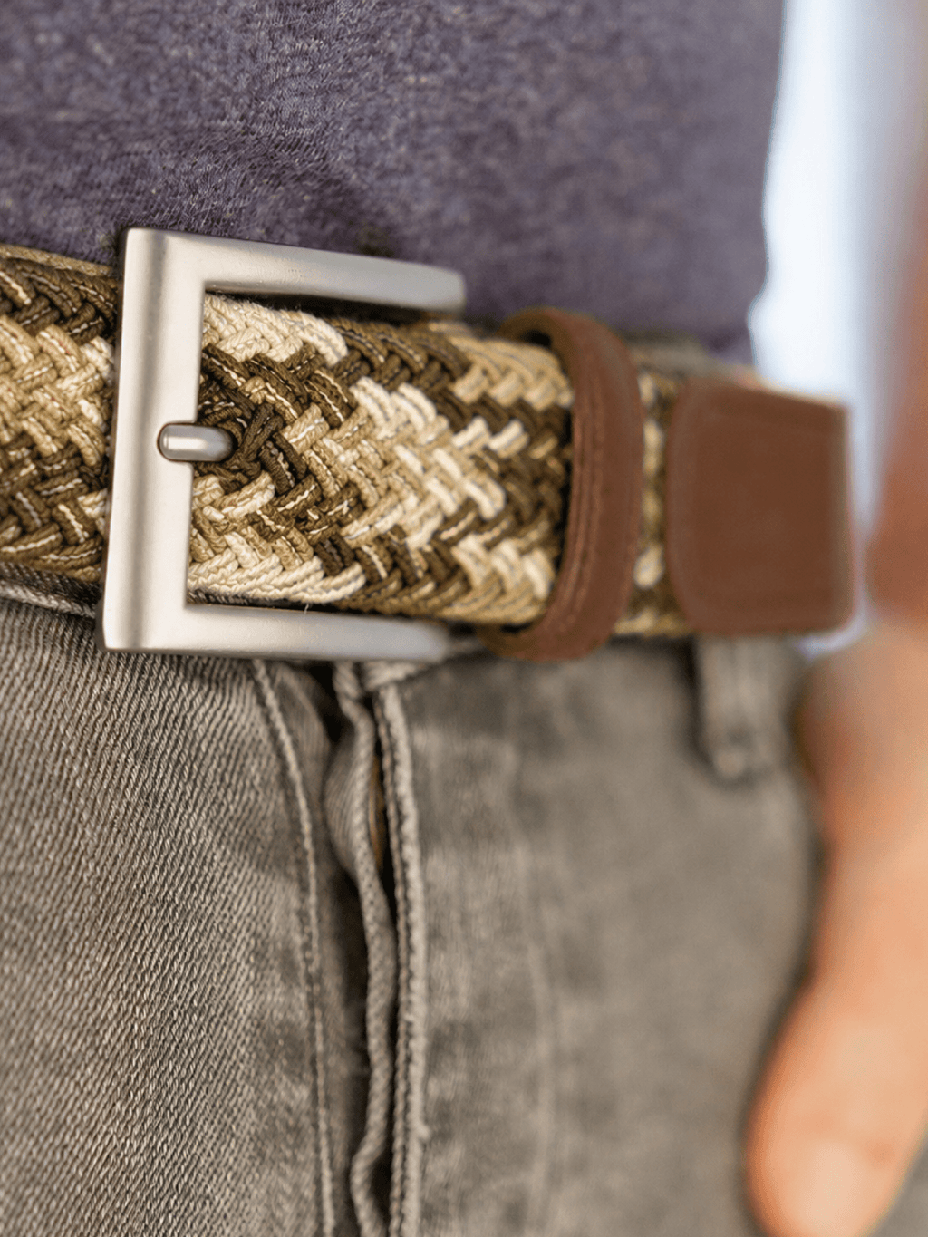 Ceinture tressée marron beige kaki Pierrot x Vertical - Pierrot