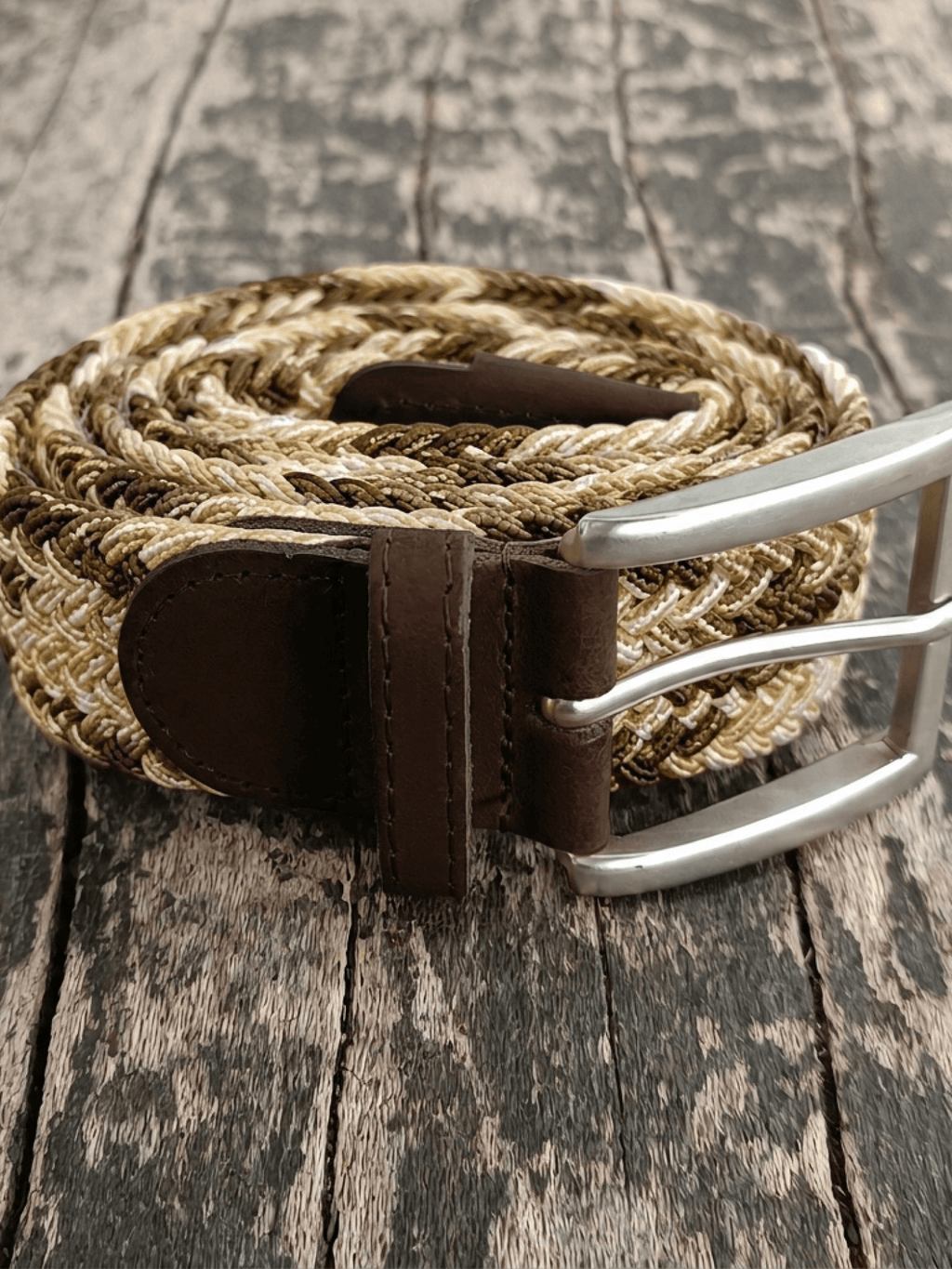 Ceinture tressée marron beige kaki Pierrot x Vertical - Pierrot