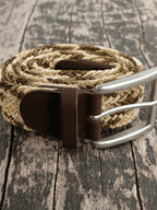 Ceinture tressée marron beige kaki Pierrot x Vertical - Pierrot