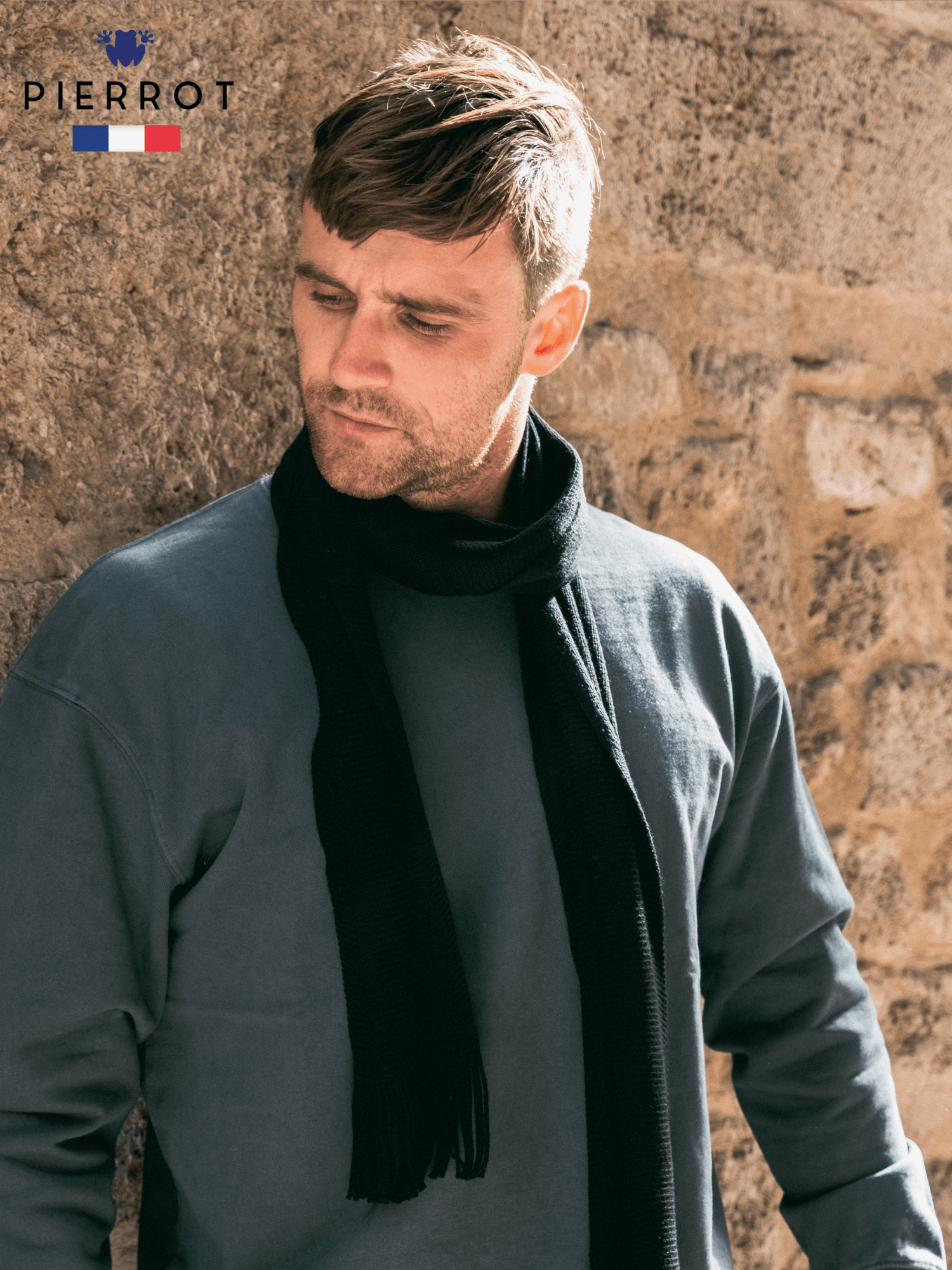 Écharpe en laine noir - Pierrot