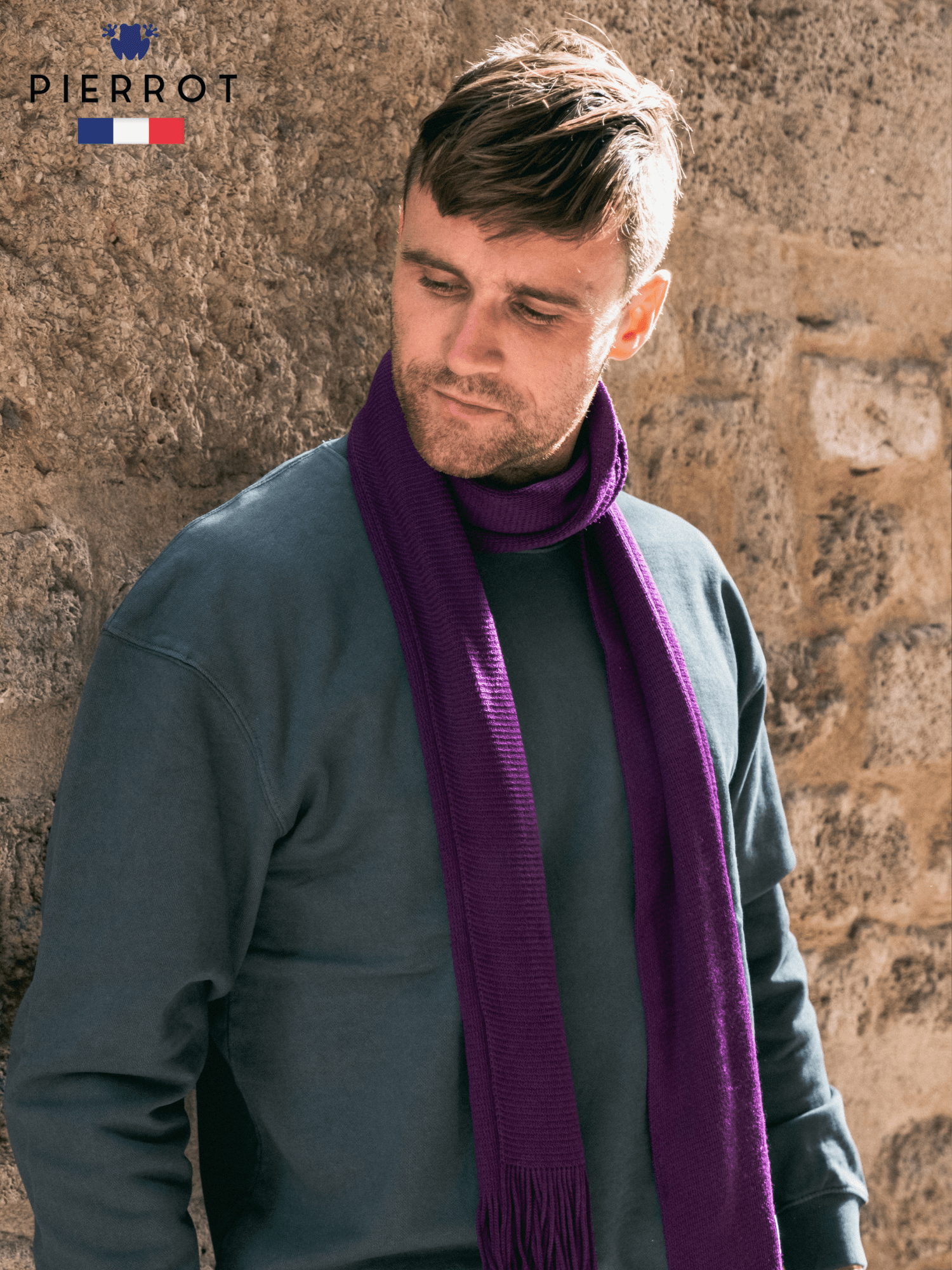 Écharpe en laine raisin - Pierrot
