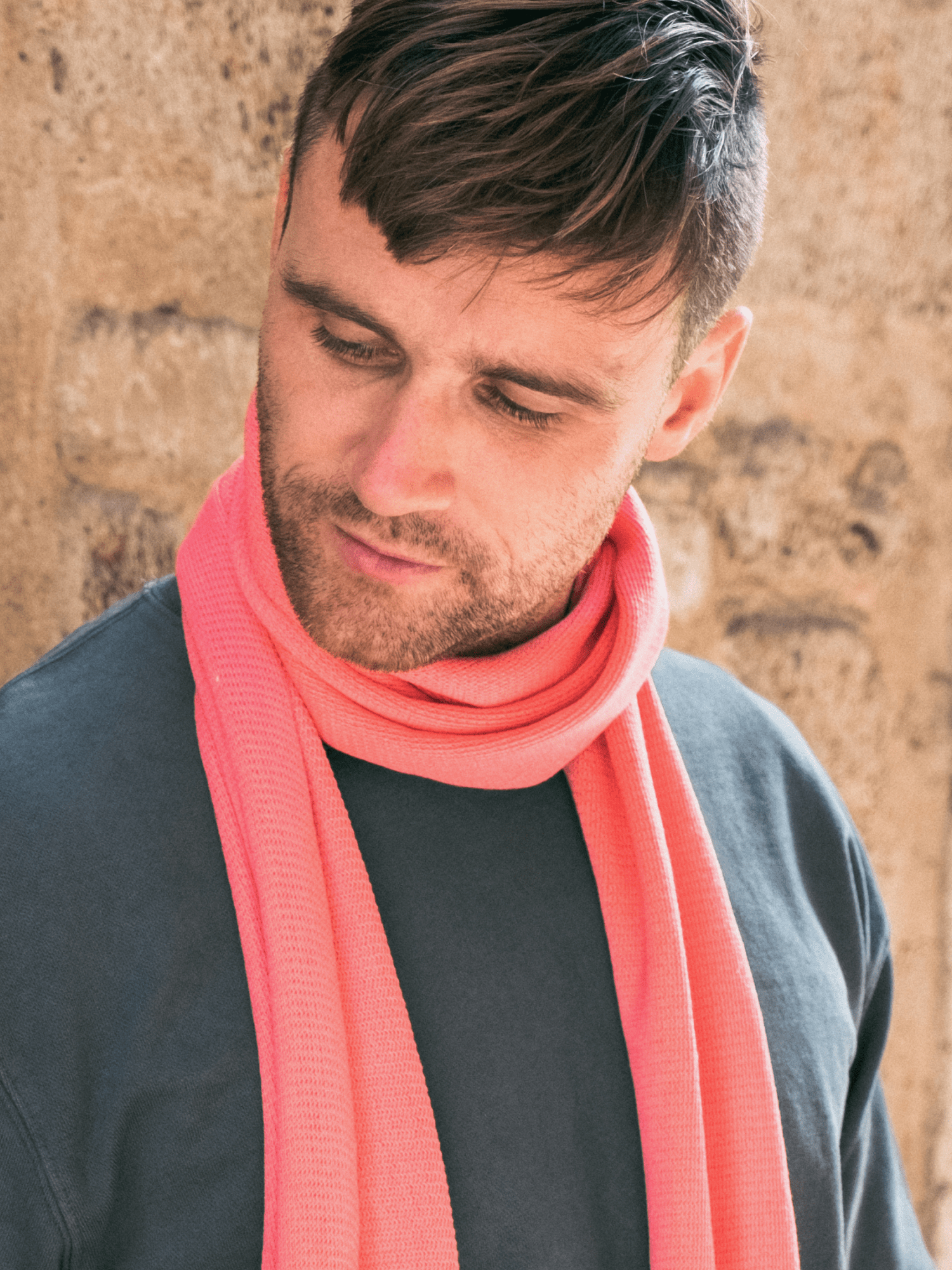 Écharpe en laine rose sorbet - Pierrot