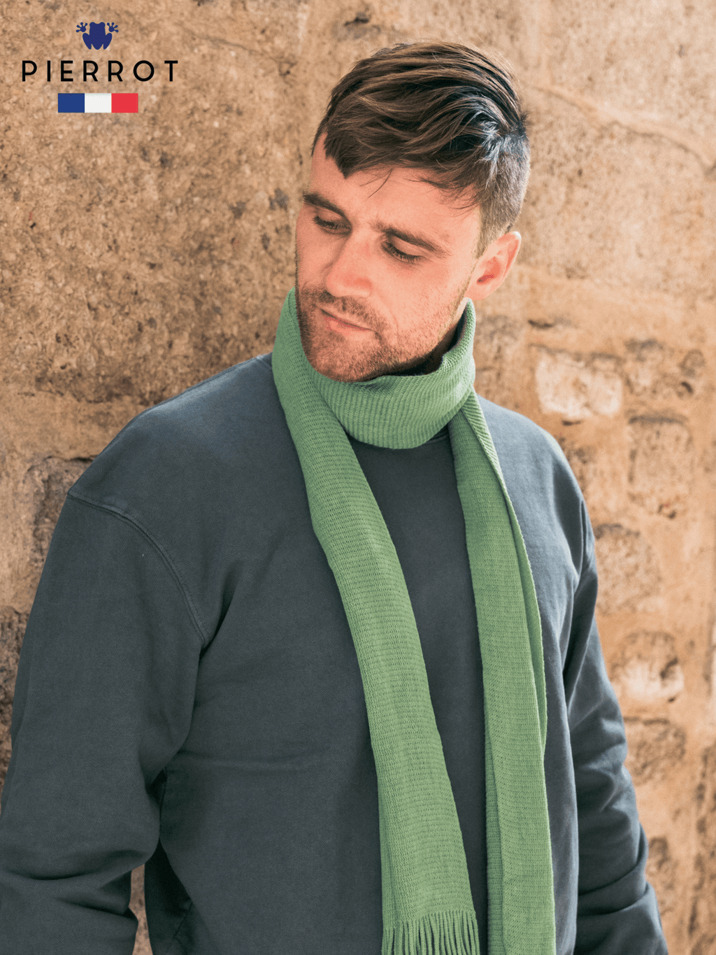 Écharpe en laine vert - Pierrot