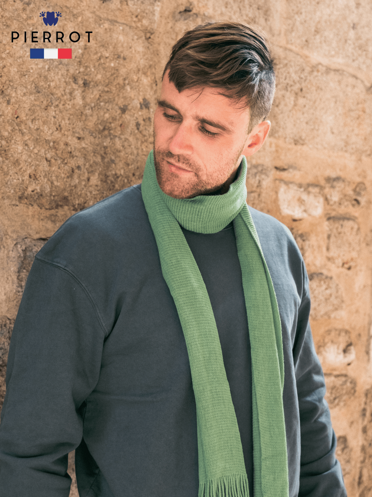 Écharpe en laine vert - Pierrot