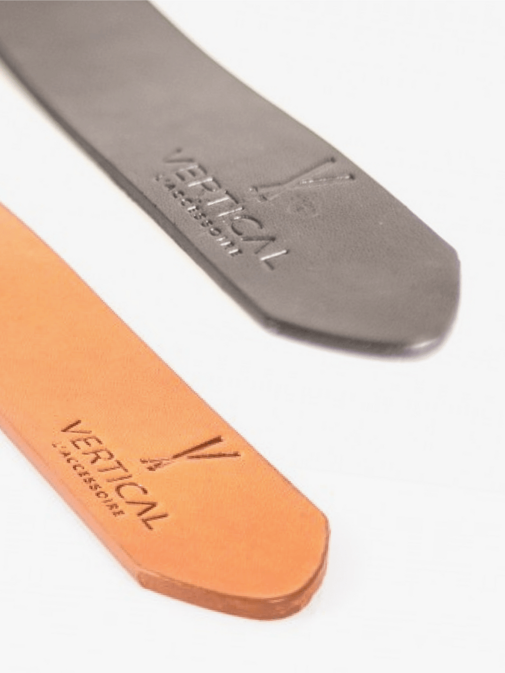 Pack de 2 ceintures en cuir noir / camel Vertical - Pierrot