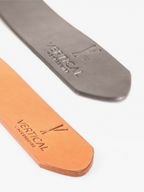 Pack de 2 ceintures en cuir noir / camel Vertical - Pierrot