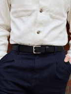 Pack de 2 ceintures en cuir noir / camel Vertical - Pierrot