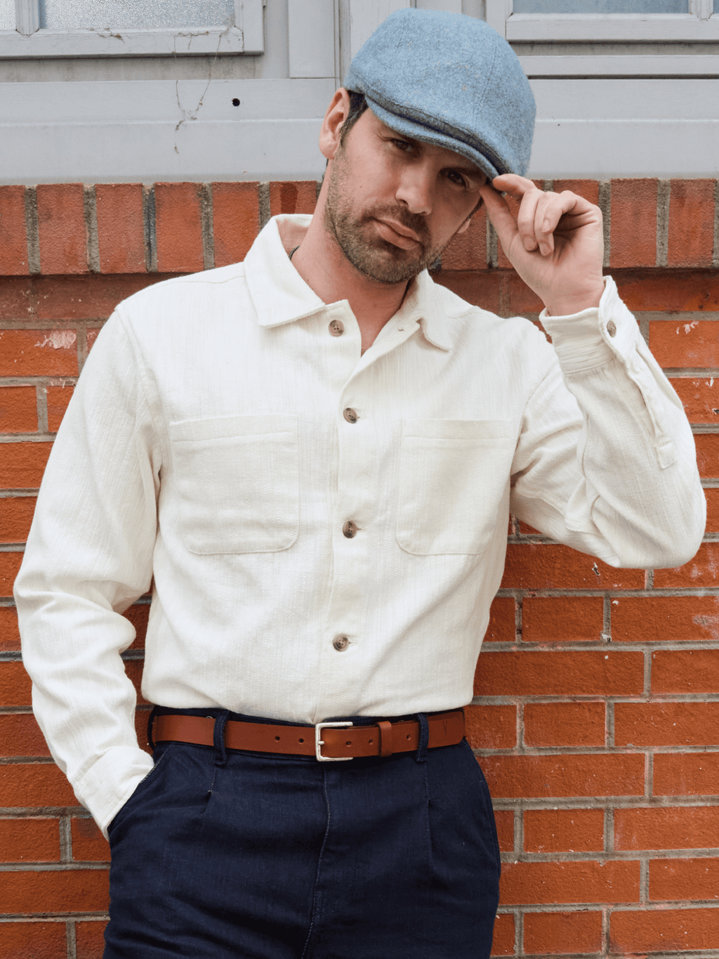 Pack de 2 ceintures en cuir noir / cognac Vertical - Pierrot