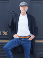 Pack de 2 ceintures en cuir noir et camel - Pierrot