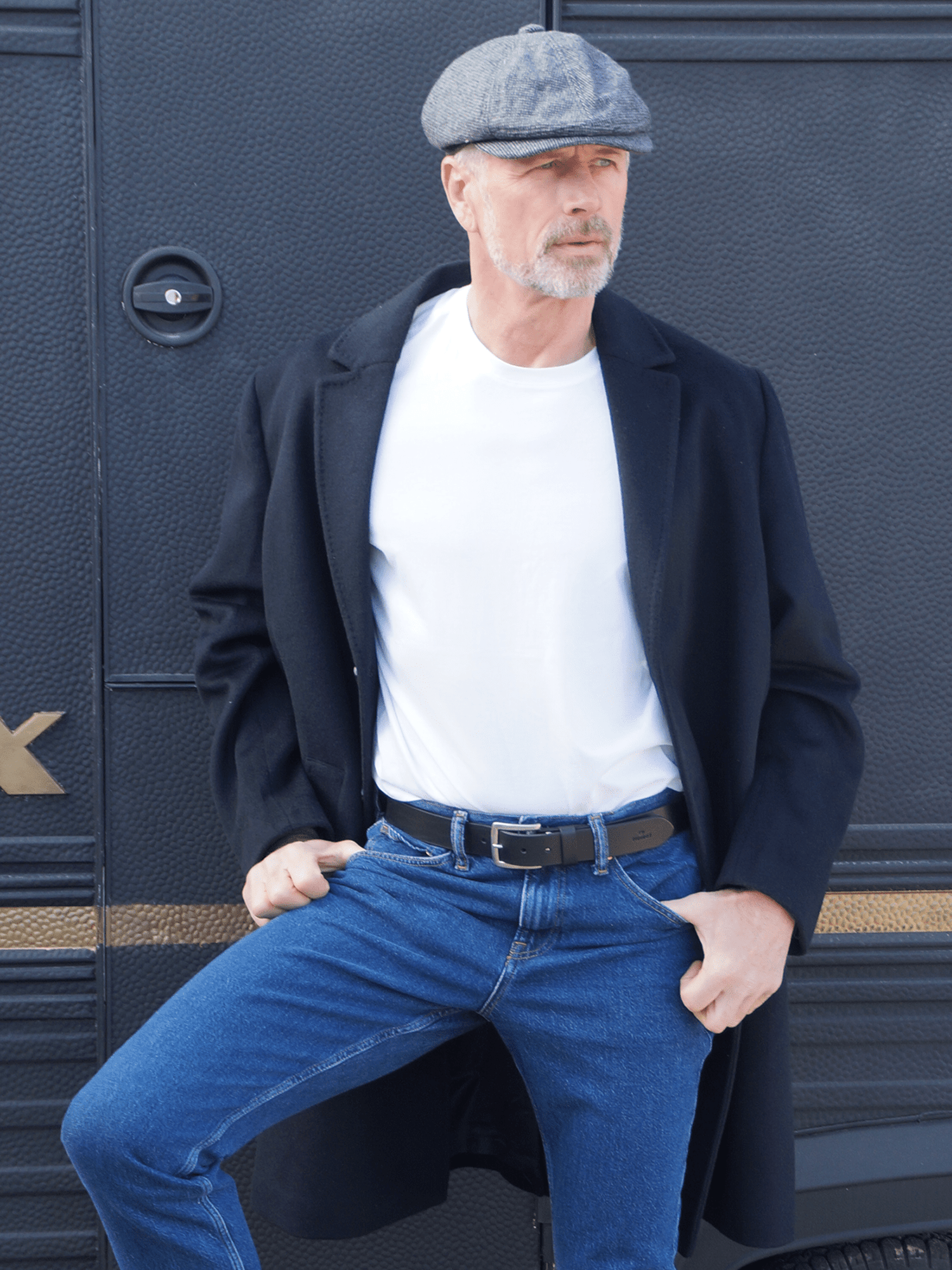 Pack de 2 ceintures en cuir noir et camel - Pierrot